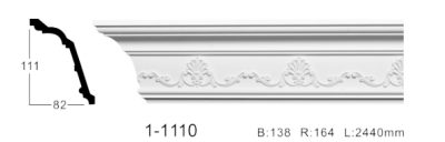 Карниз стельовий з орнаментом Classic Home 1-1110, ліпний декор з поліуретану