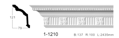 Карниз стельовий з орнаментом Classic Home 1-1210, ліпний декор з поліуретану