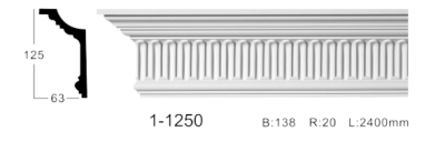 Карниз стельовий з орнаментом Classic Home 1-1250, ліпний декор з поліуретану