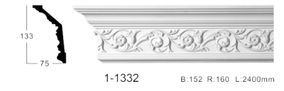 Карниз стельовий з орнаментом Classic Home 1-1332, ліпний декор з поліуретану