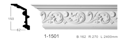 Карниз стельовий з орнаментом Classic Home 1-1501, ліпний декор з поліуретану