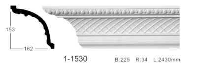 Карниз стельовий з орнаментом Classic Home 1-1530, ліпний декор з поліуретану