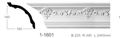 Карниз стельовий з орнаментом Classic Home 1-1601, ліпний декор з поліуретану