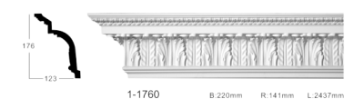 Карниз стельовий з орнаментом Classic Home 1-1760, ліпний декор з поліуретану