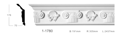 Карниз стельовий з орнаментом Classic Home 1-1780, ліпний декор з поліуретану