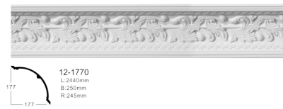 Карниз стельовий з орнаментом Classic Home 12-1770, лепно декор з з поліуретану