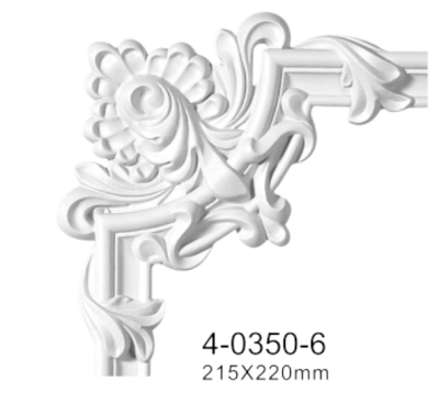 Кутовий елемент Classic Home 4-0350-6 , ліпний декор з поліуретану 215*220