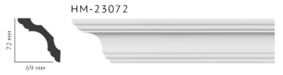 Карниз стельовий гладкий Classic Home HM-23072 , ліпний декор з поліуретану