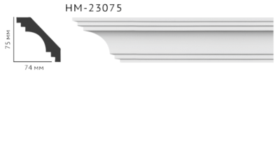Карниз стельовий гладкий Classic Home HM-23075 , ліпний декор з поліуретану
