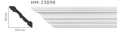 Карниз стельовий гладкий Classic Home HM-23098 , ліпний декор з поліуретану