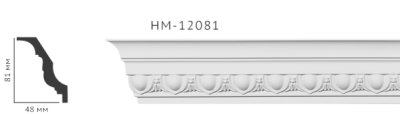 Карниз стельовий з орнаментом Classic Home New HM-12081 ліпний декор з поліуретану,