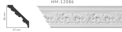 Карниз стельовий з орнаментом Classic Home New HM-12086 ліпний декор з поліуретану,