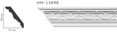 Карниз стельовий з орнаментом Classic Home New HM-13098 ліпний декор з поліуретану,