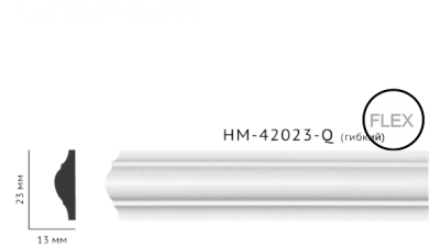 Молдинг для стін, гладкий, Classic Home HM-42023Q , ліпний декор з поліуретану