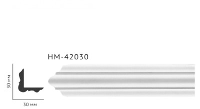 Молдинг для стін, гладкий, Classic Home HM-42030 , ліпний декор з поліуретану