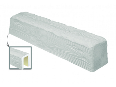 Стельова Балка декоративна Рустик EQ 005 (2м) classic біла 19х13, ліпний декор з поліуретану.