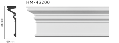 Молдинг для стін, гладкий, Classic Home HM-43200 , ліпний декор з поліуретану