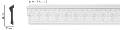 Молдинг для стін з орнаментом Classic Home HM-33117, ліпний декор з поліуретану