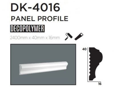 Молдинг для стін гладкий DECOLUX DK4016, ліпний декор з дюрополімер