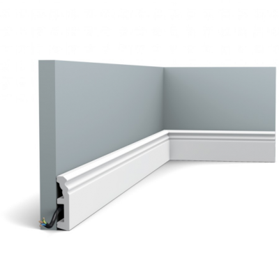 Плінтус підлоговий Orac Decor Axxent SX195,(8x1,9x200 см),ліпний декор з дюрополімера.