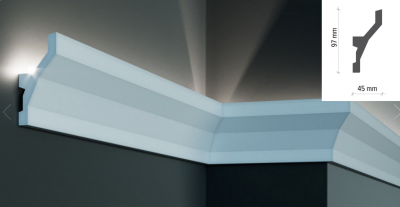 LED профілі Tesor KF 719 (2.44 м), Світлодіодні системи непрямого освітлення з поліуретан.