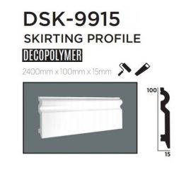 Плінтус підлоговий DECOLUX DSK-9915, ліпний декор з дюрополімер