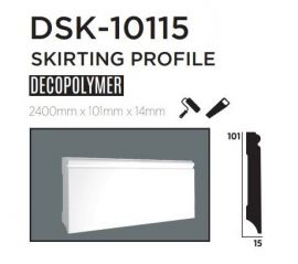 Плінтус підлоговий DECOLUX DSK10115, ліпний декор з дюрополімер