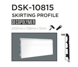 Плінтус підлоговий DECOLUX DSK-10815, ліпний декор з дюрополімер
