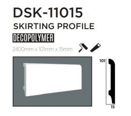 Плінтус підлоговий DECOLUX DSK11015, ліпний декор з дюрополімер