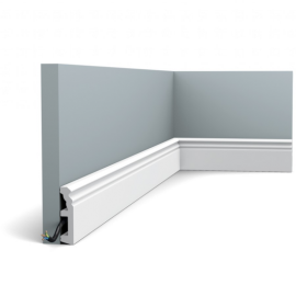 Плінтус підлоговий Orac Decor Axxent SX195,(8x1,9x200 см),ліпний декор з дюрополімера.